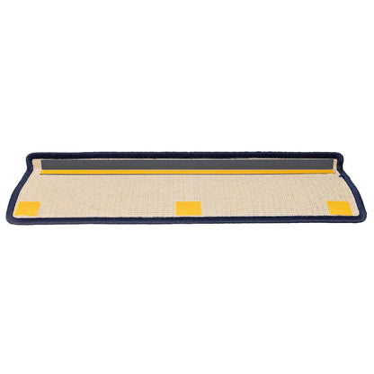 Tappetini per scale 15 pz 65x21x4 cm Grigio scuro e blu con bordo rettangolare