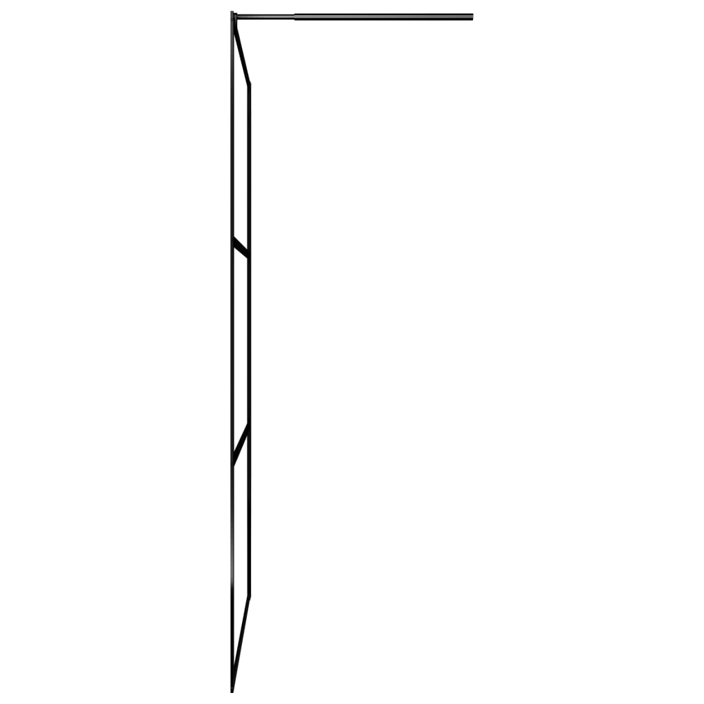 Parete Doccia Walk-in in Vetro Trasparente ESG Nera 90x195 cm
