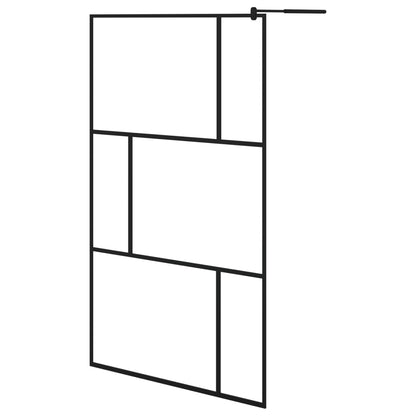 Parete per Doccia Walk-in in Vetro Temperato Nera 115x195 cm