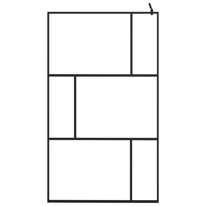 Parete per Doccia Walk-in in Vetro Temperato Nera 115x195 cm