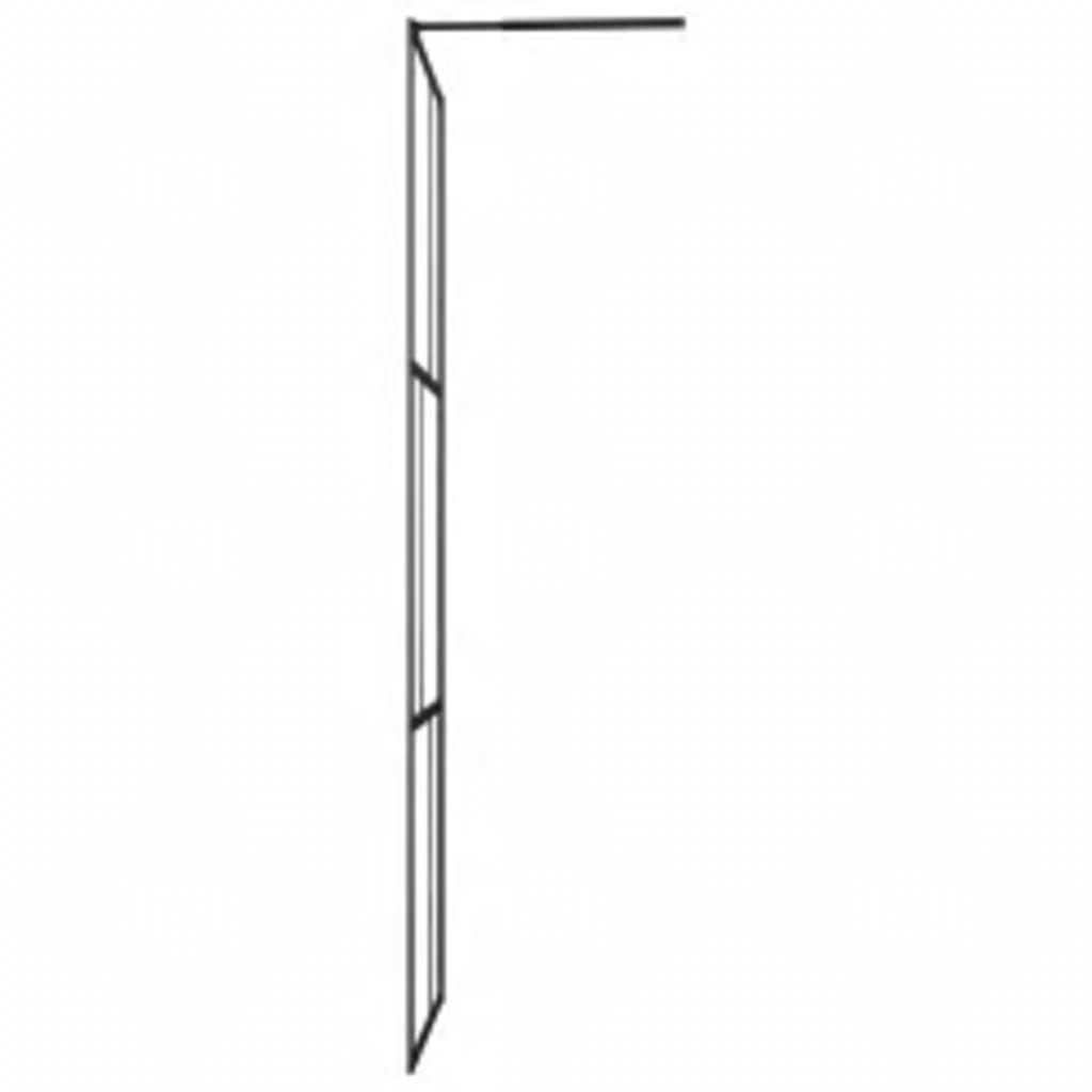 Parete per Doccia Walk-in in Vetro Temperato Nera 115x195 cm
