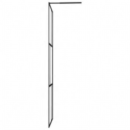 Parete per Doccia Walk-in in Vetro Temperato Nera 115x195 cm