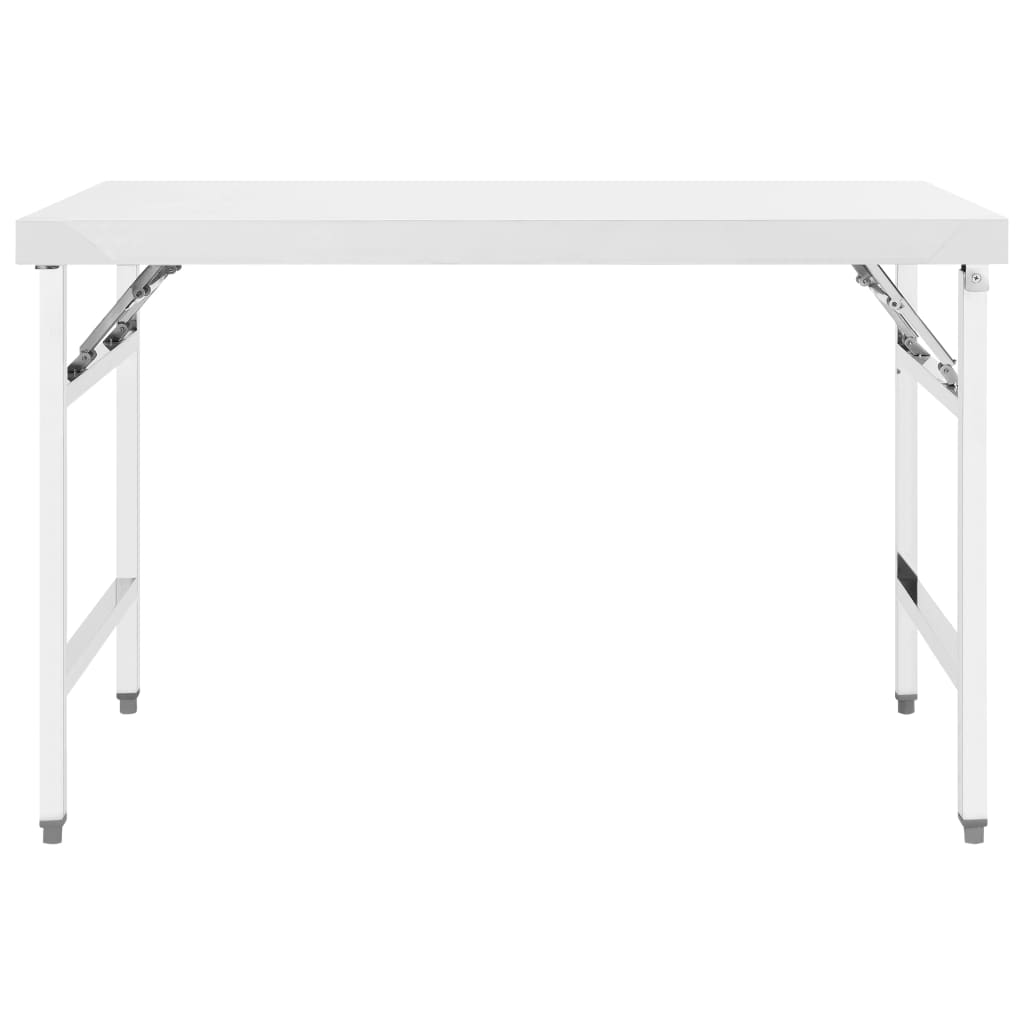 Tavolo da Lavoro Cucina Pieghevole 120x60x80 cm in Acciaio Inox