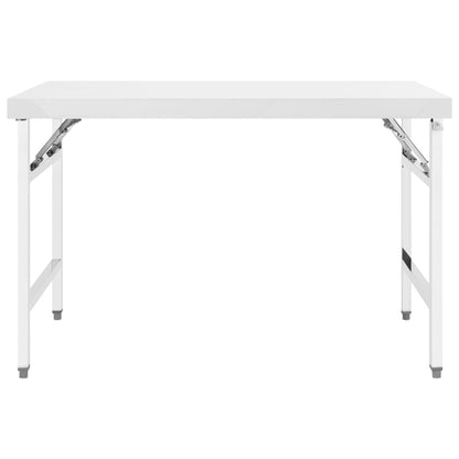 Tavolo da Lavoro Cucina Pieghevole 120x60x80 cm in Acciaio Inox
