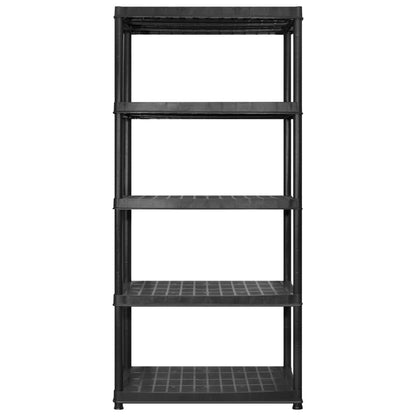 Scaffale a 5 Ripiani Nero 183x45,7x185 cm in Plastica