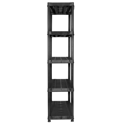 Scaffale a 5 Ripiani Nero 183x45,7x185 cm in Plastica