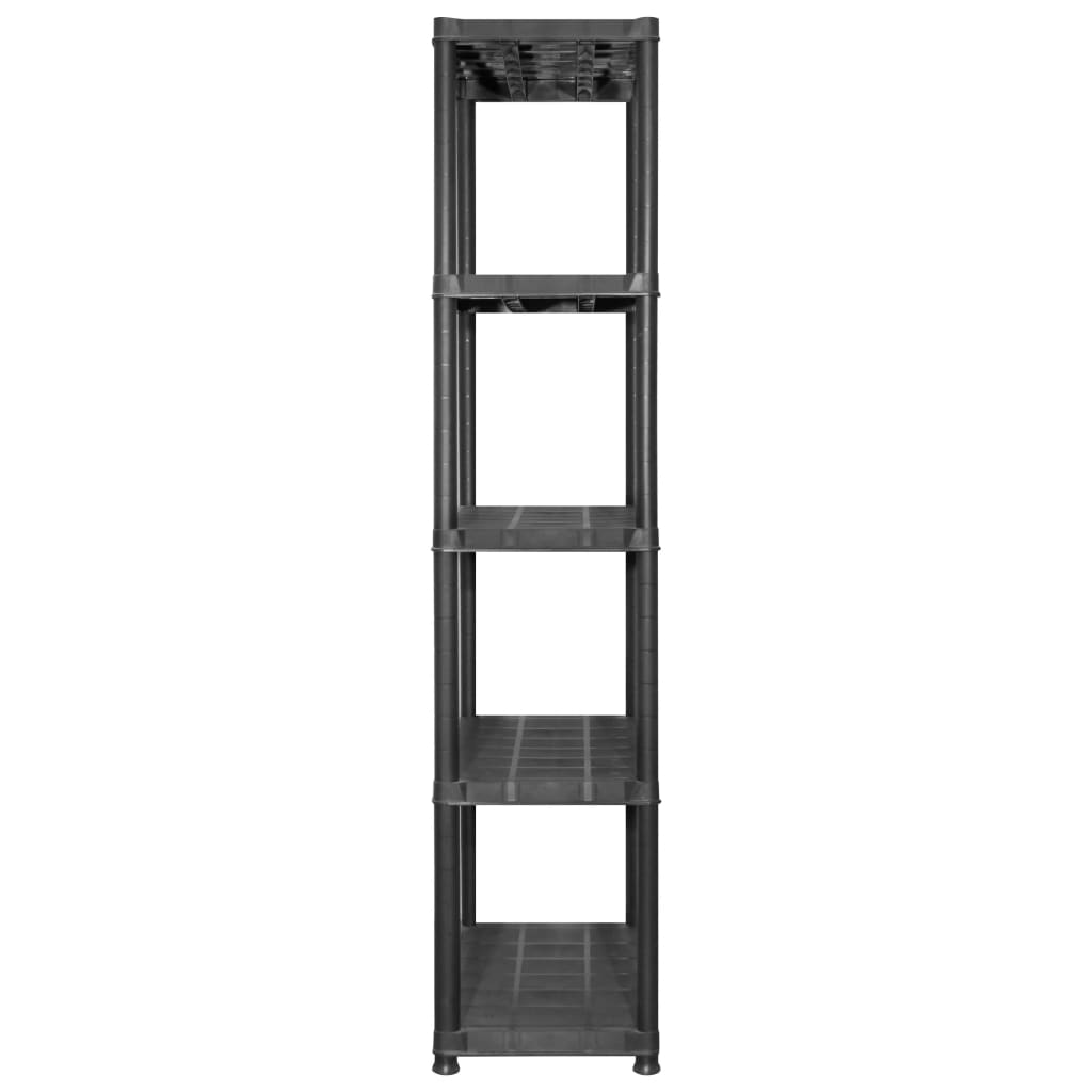 Scaffale a 5 Ripiani Nero 213x38x170 cm in Plastica