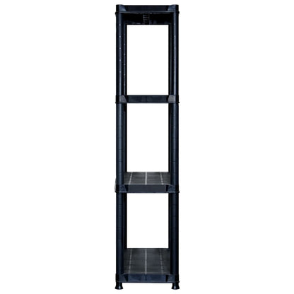 Scaffale a 4 Ripiani Nero 244x30,5x130 cm in Plastica