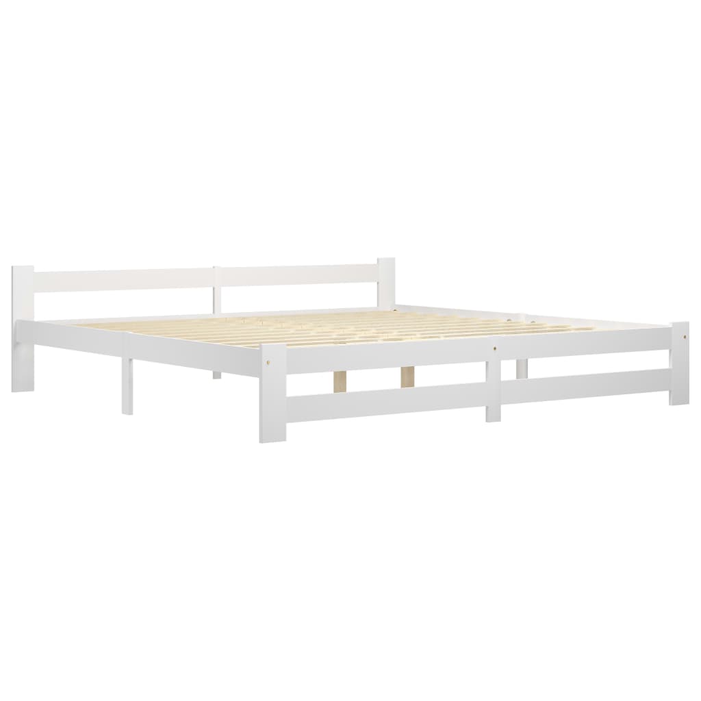 Giroletto senza Materasso Bianco 200x200 cm Legno Massello Pino