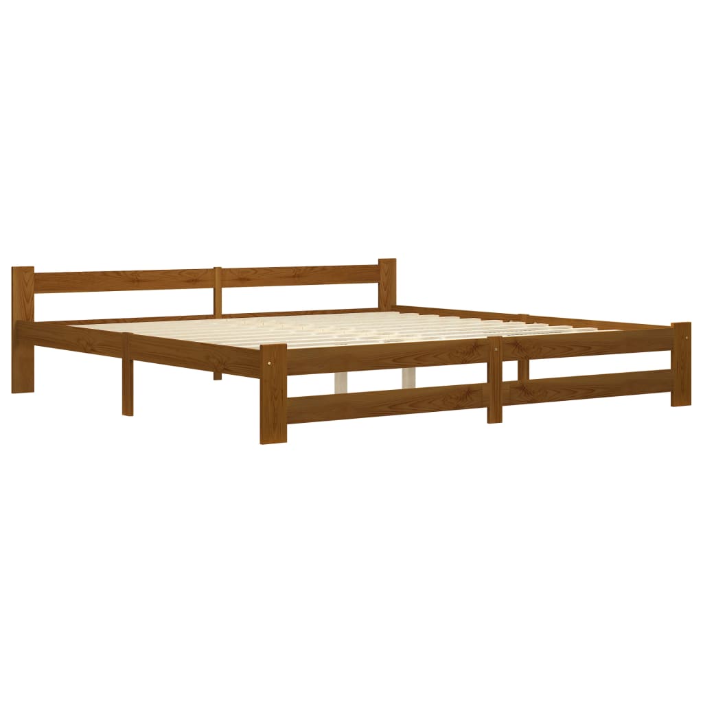 Giroletto senza Materaso Ambrato in Legno Massello 200x200 cm