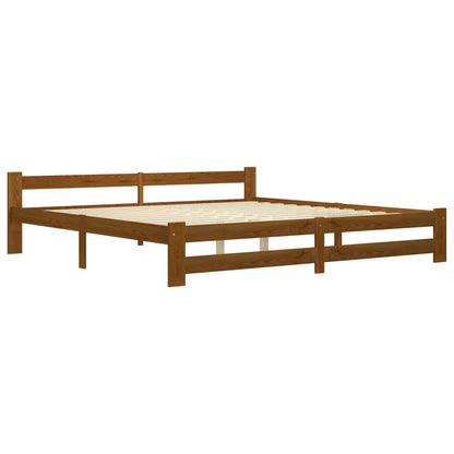 Giroletto senza Materaso Ambrato in Legno Massello 200x200 cm