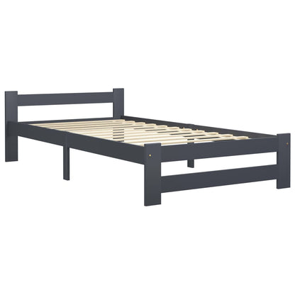 Giroletto senza Materasso Grigio Scuro 100x200 cm Legno Pino
