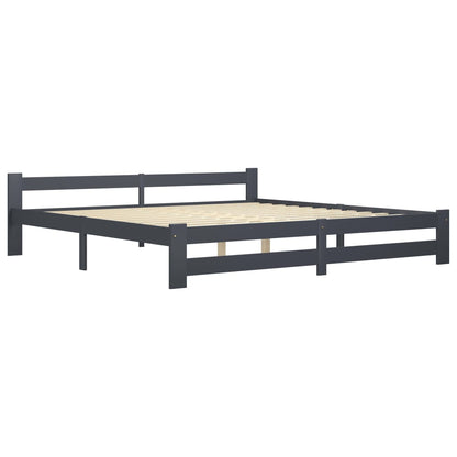 Giroletto senza Materasso Grigio Scuro 200x200 cm Legno Pino
