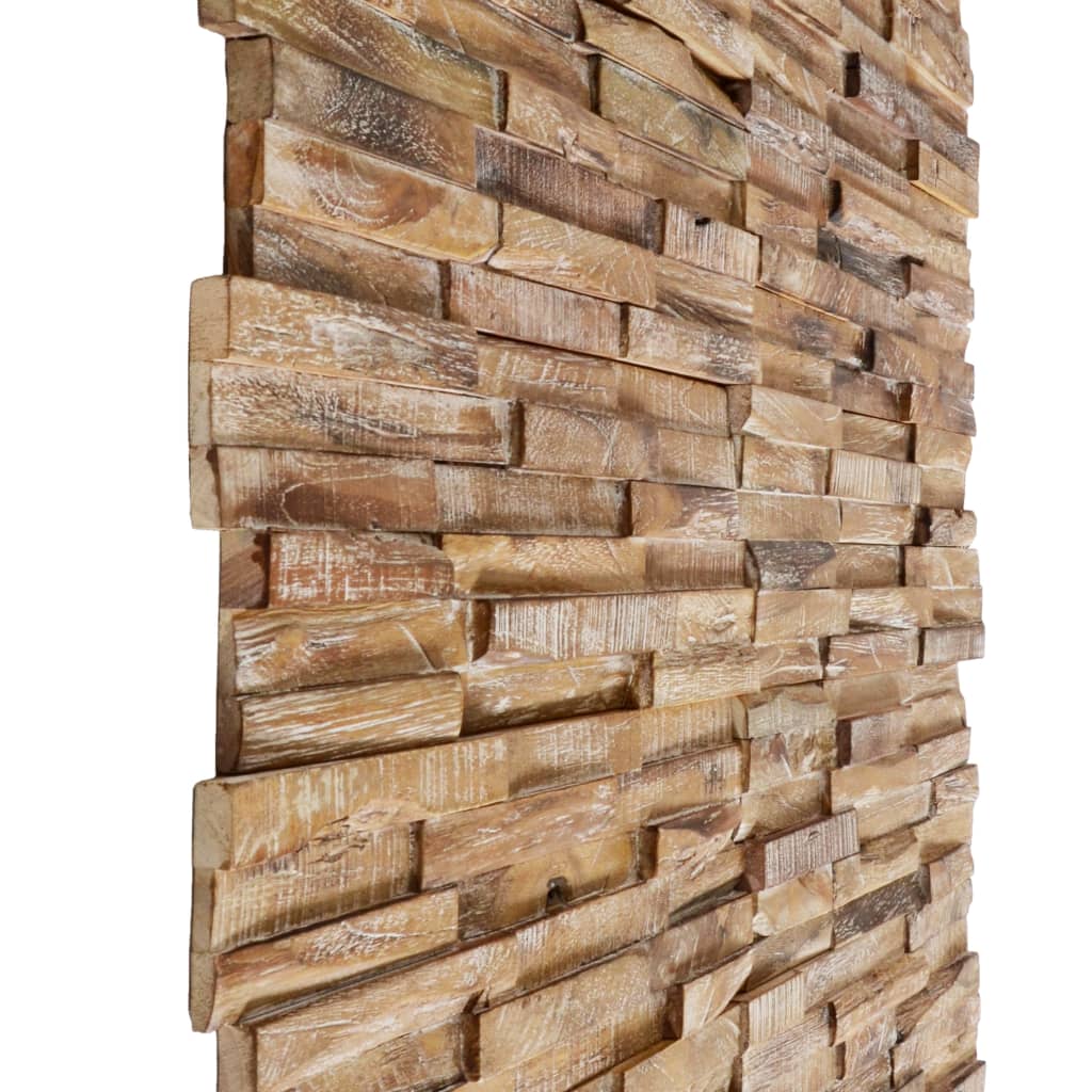 Pannelli per Pareti 10 pz 1,01 m² in Legno Massello di Teak