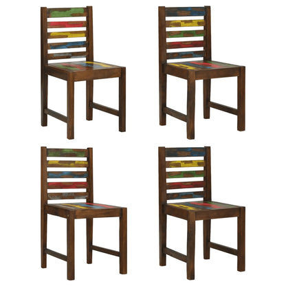 Sedie da Pranzo 4 pz in Legno Massello di Recupero