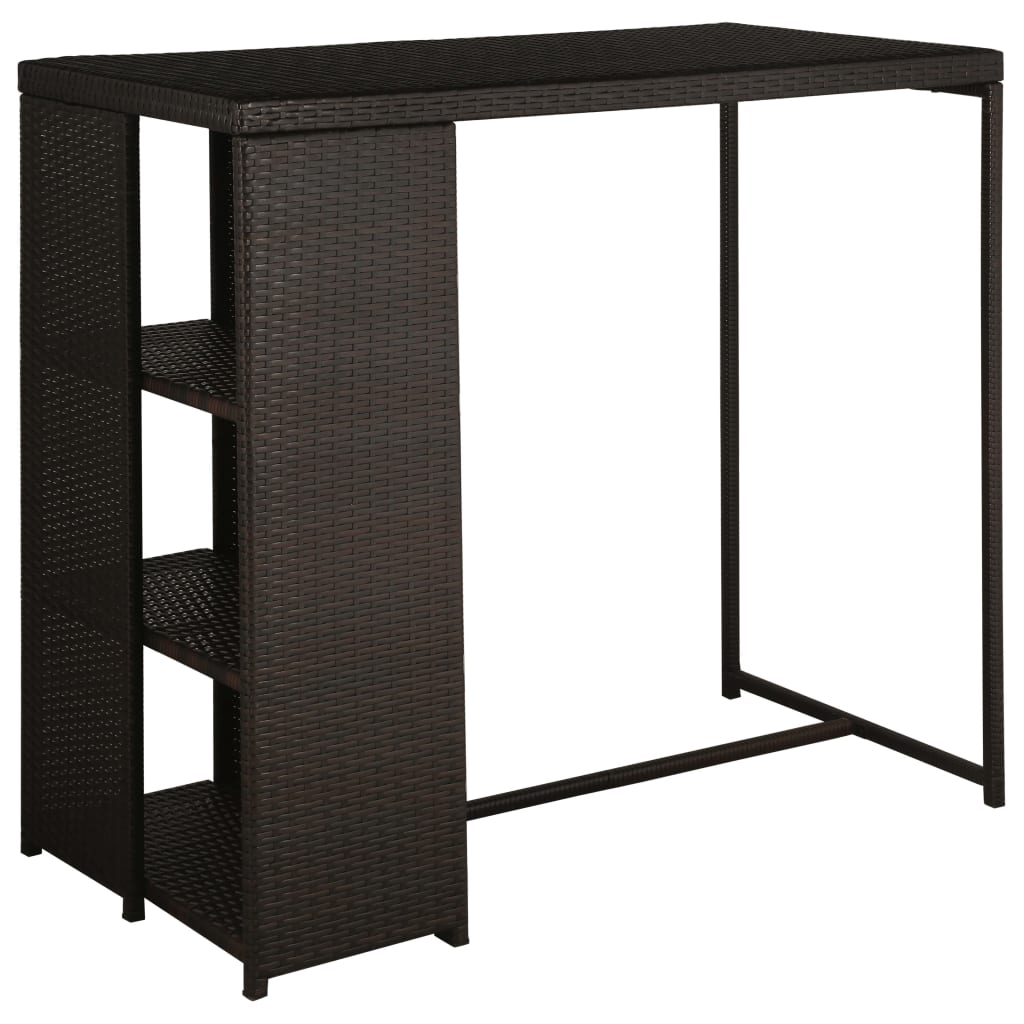 Set da Bar da Giardino 5 pz con Cuscini in Polyrattan Marrone