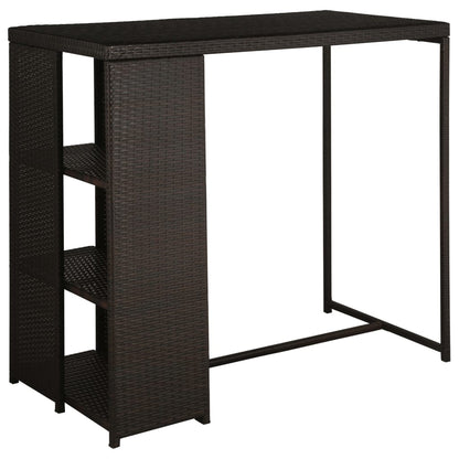 Set da Bar da Giardino 5 pz con Cuscini in Polyrattan Marrone