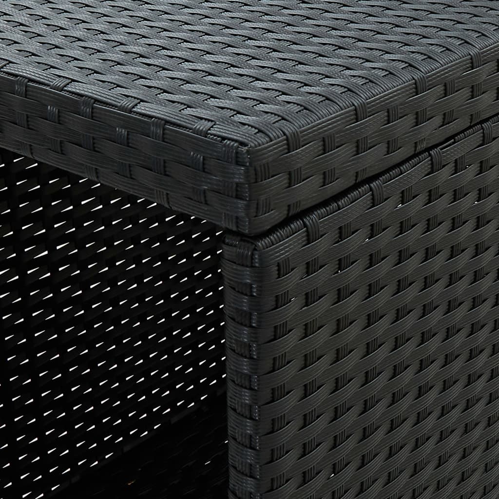 Set da Bar da Giardino 5 pz con Cuscini in Polyrattan Nero
