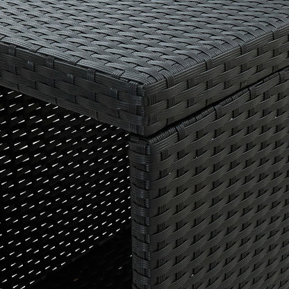 Set da Bar da Giardino 5 pz con Cuscini in Polyrattan Nero