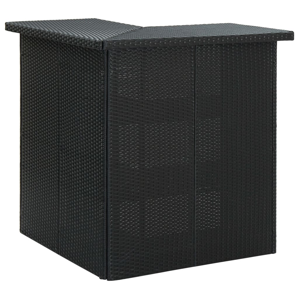 Set da Bar da Giardino 4 pz con Cuscini in Polyrattan Nero