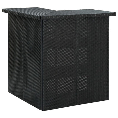 Set da Bar da Giardino 4 pz con Cuscini in Polyrattan Nero