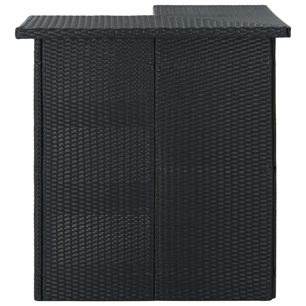 Set da Bar da Giardino 4 pz con Cuscini in Polyrattan Nero