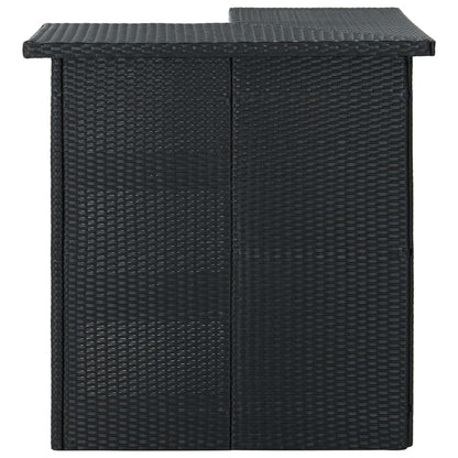Set da Bar da Giardino 4 pz con Cuscini in Polyrattan Nero
