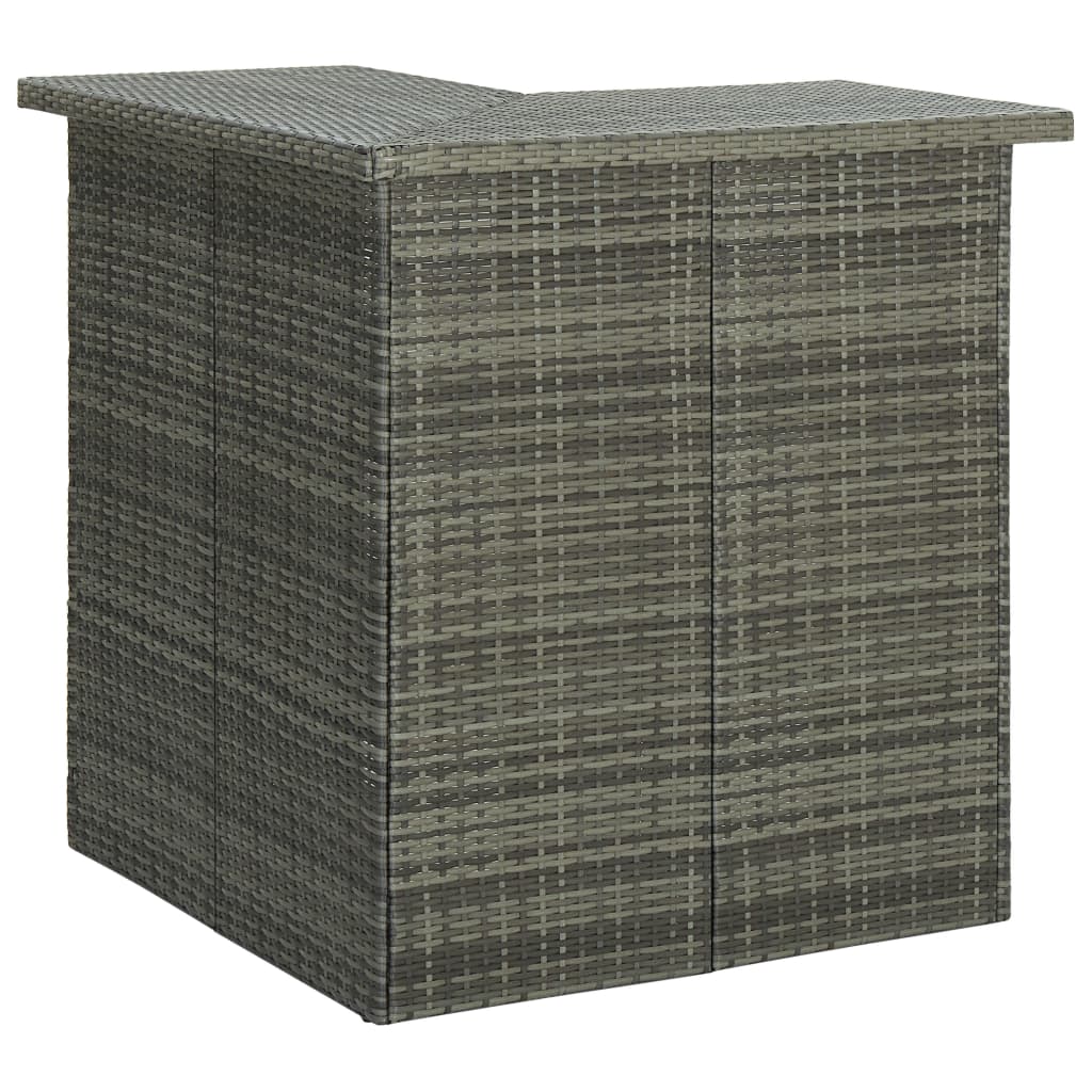 Set Bar da Giardino 4pz con Cuscini in Polyrattan Grigio