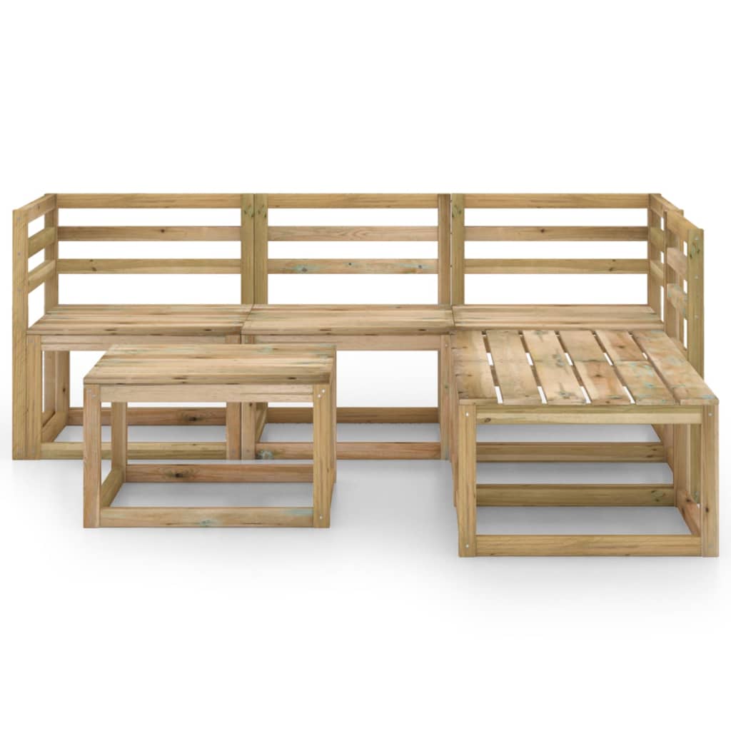 Set Salotto da Giardino 6 pz in Legno di Pino Impregnato Verde
