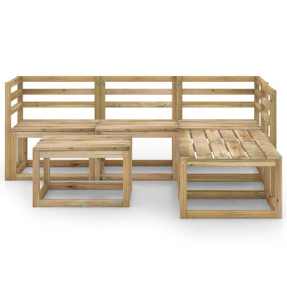 Set Salotto da Giardino 6 pz in Legno di Pino Impregnato Verde