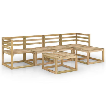 Set Salotto da Giardino 6 pz in Legno di Pino Impregnato Verde