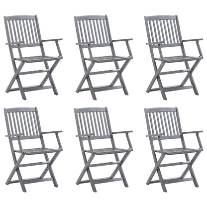 Sedie da Giardino Pieghevoli 6 pz in Legno Massello d'Acacia