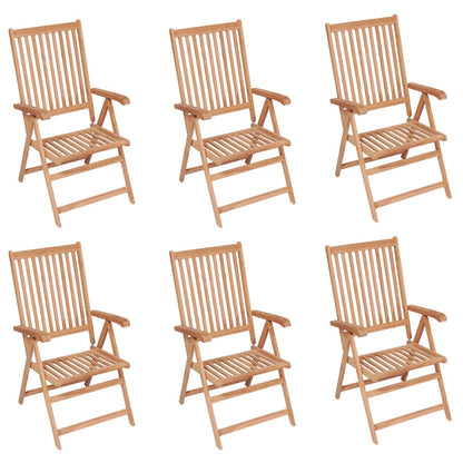 Sedie Reclinabili da Giardino 6 pz in Legno Massello di Teak