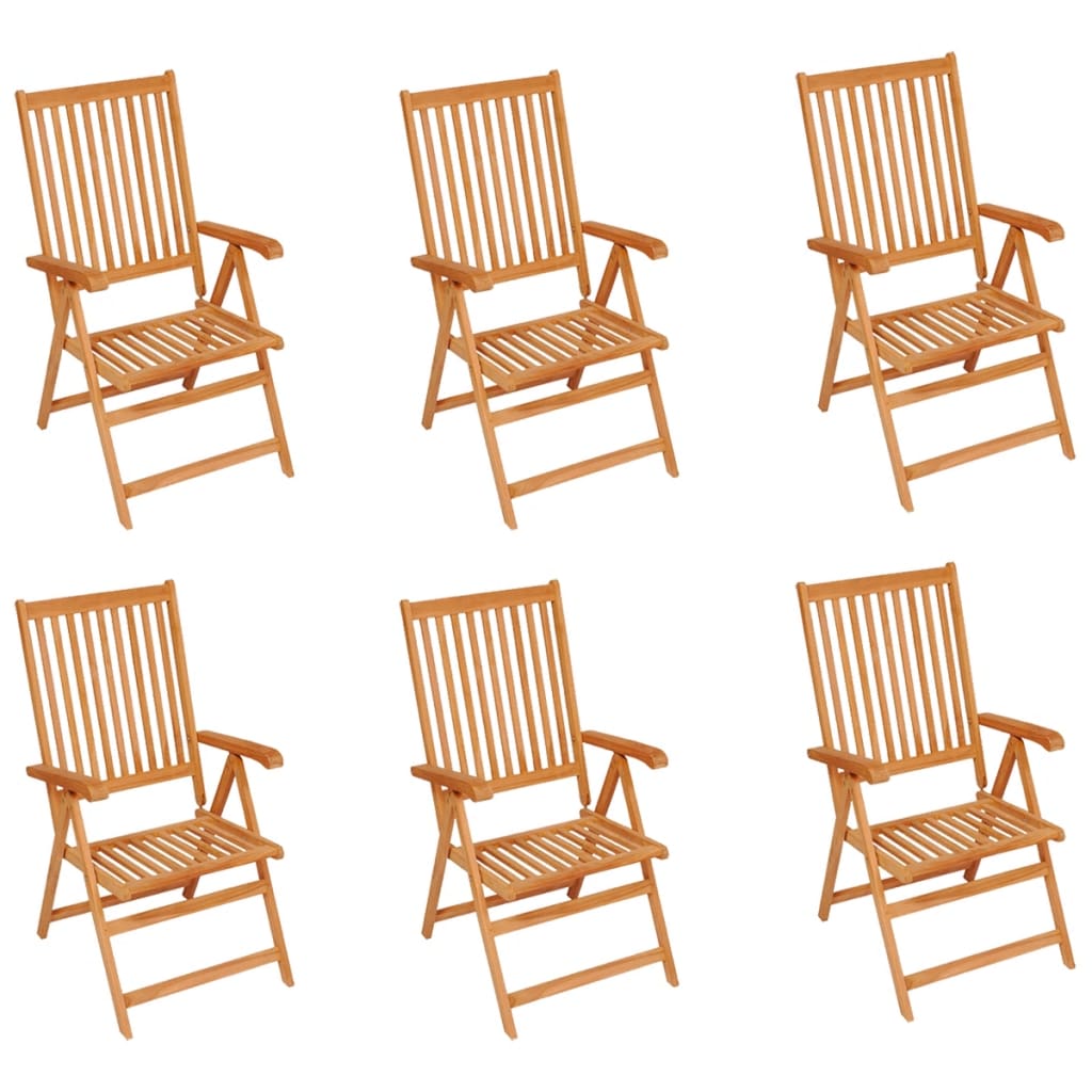 Sedie da Giardino 6 pz con Cuscini Antracite Massello di Teak