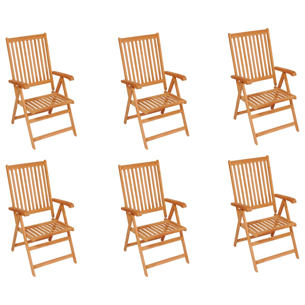 Sedie da Giardino 6 pz con Cuscini Antracite Massello di Teak