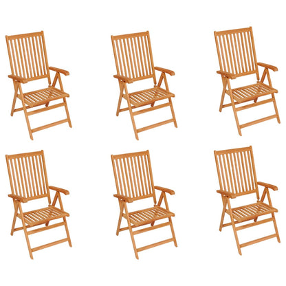 Sedie da Giardino 6 pz con Cuscini Antracite Massello di Teak
