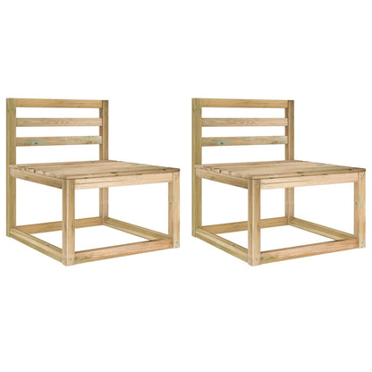 Divani Centrali Giardino Pallet 2pz Legno Pino Impregnato Verde