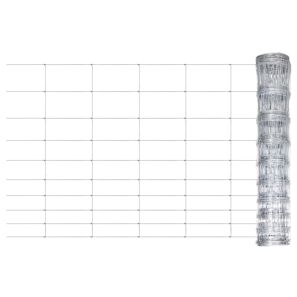 Recinzione da Giardino in Acciaio Zincato 50x1,2 m Argento