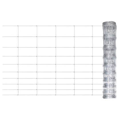 Recinzione da Giardino in Acciaio Zincato 50x1,2 m Argento