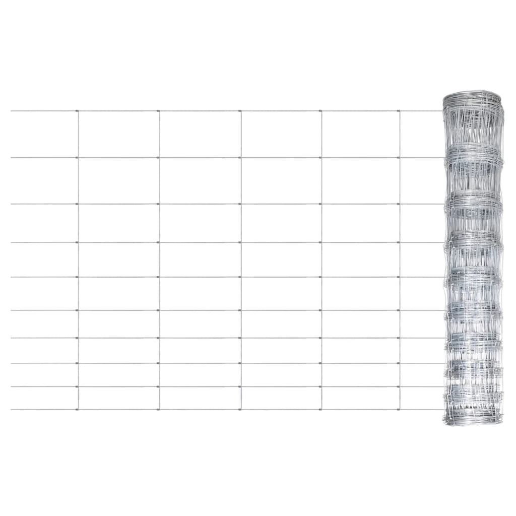 Recinzione da Giardino in Acciaio Zincato 50x1,5 m Argento