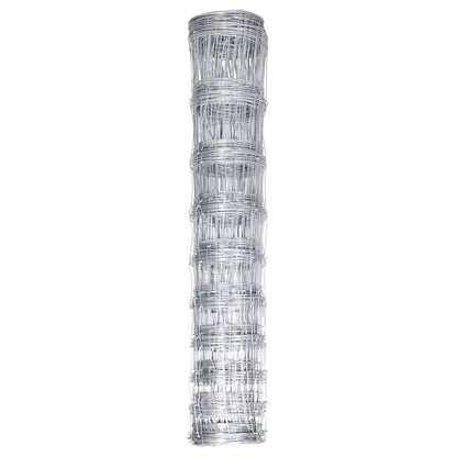 Recinzione da Giardino in Acciaio Zincato 50x1,5 m Argento