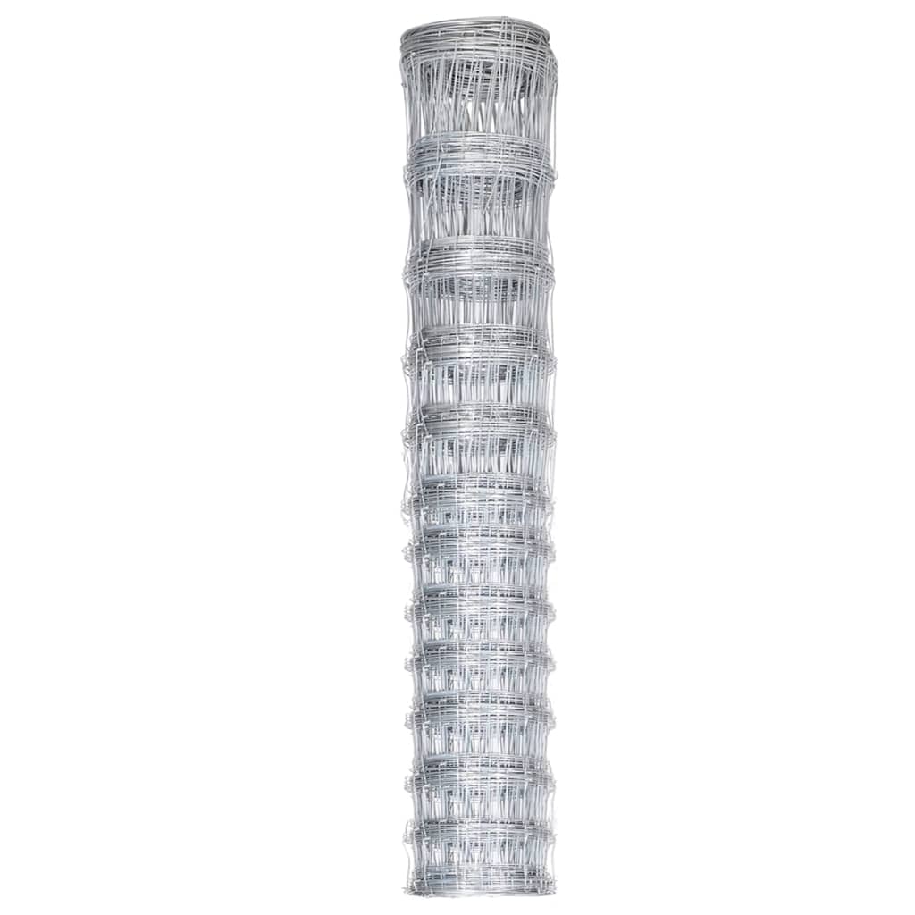 Recinzione da Giardino in Acciaio Zincato 50x1,5 m Argento