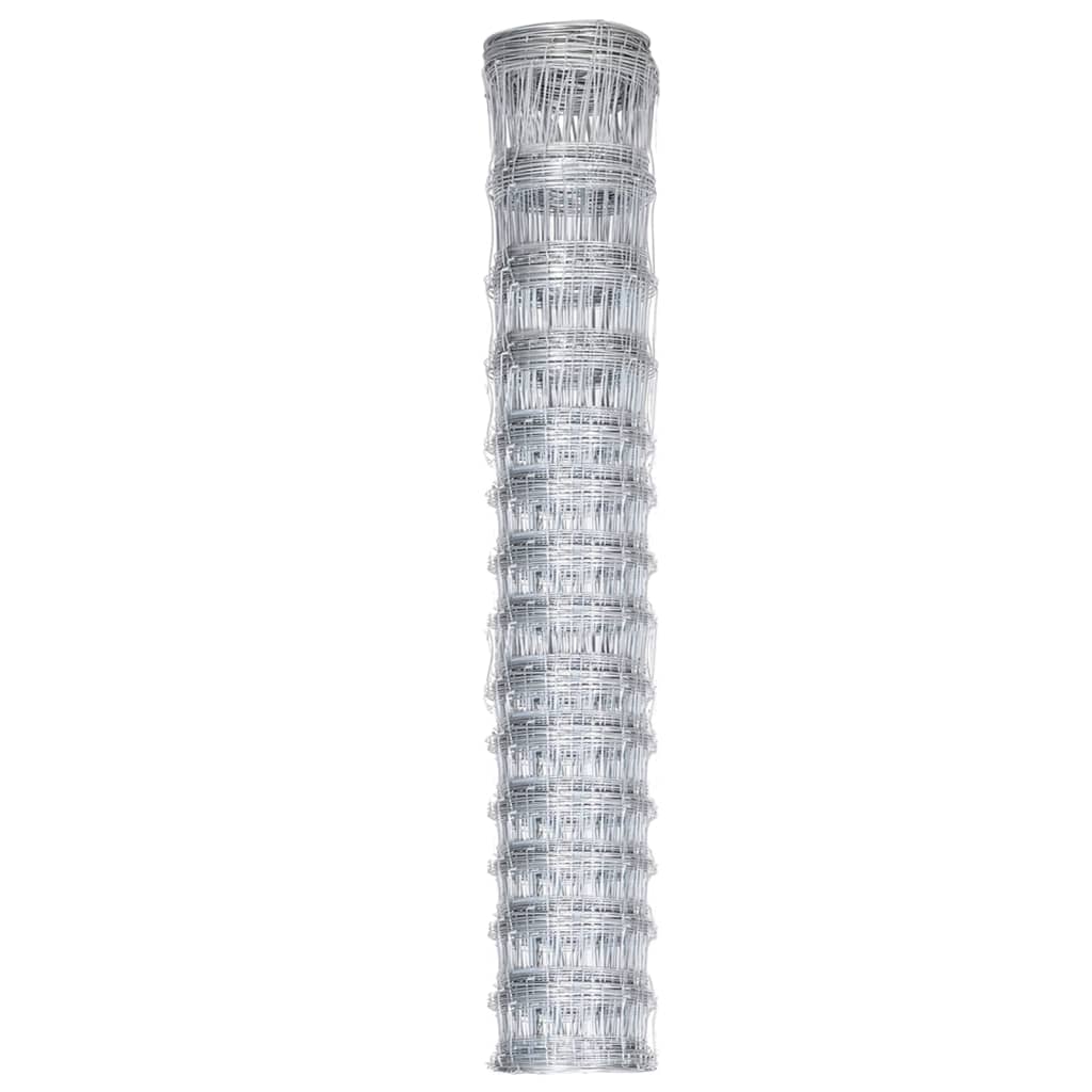 Recinzione da Giardino in Acciaio Zincato 50x1,6 m Argento