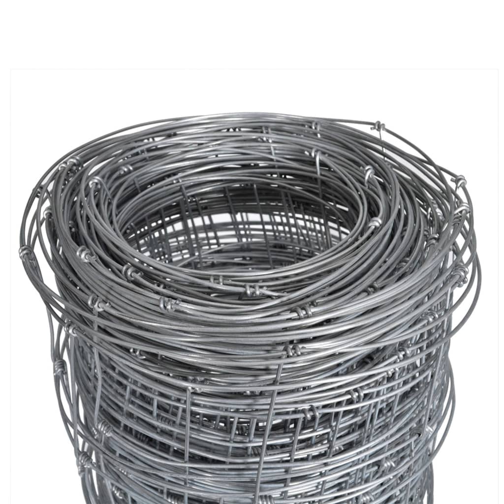 Recinzione da Giardino in Acciaio Zincato 50x1,6 m Argento