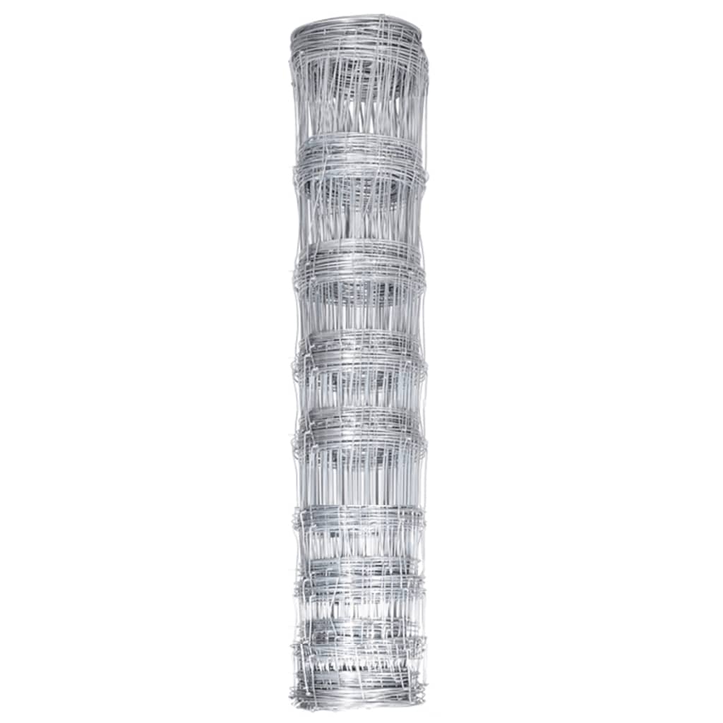 Recinzione da Giardino in Acciaio Zincato 50x1,2 m Argento