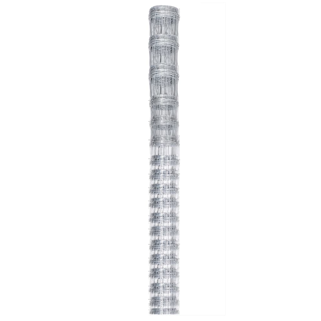 Recinzione da Giardino in Acciaio Zincato 50x1,25 m Argento