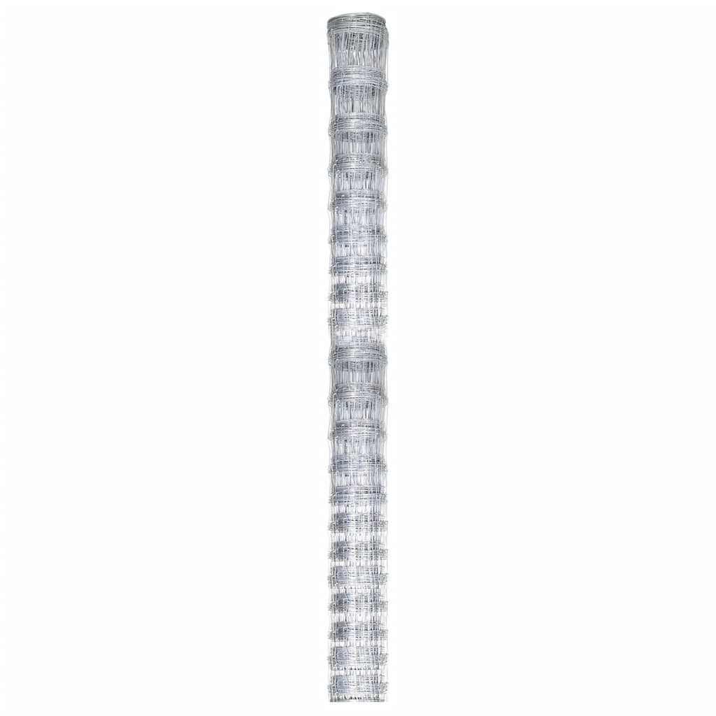 Recinzione da Giardino in Acciaio Zincato 50x1,25 m Argento