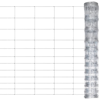 Recinzione da Giardino in Acciaio Zincato 50 m 150 cm Argento