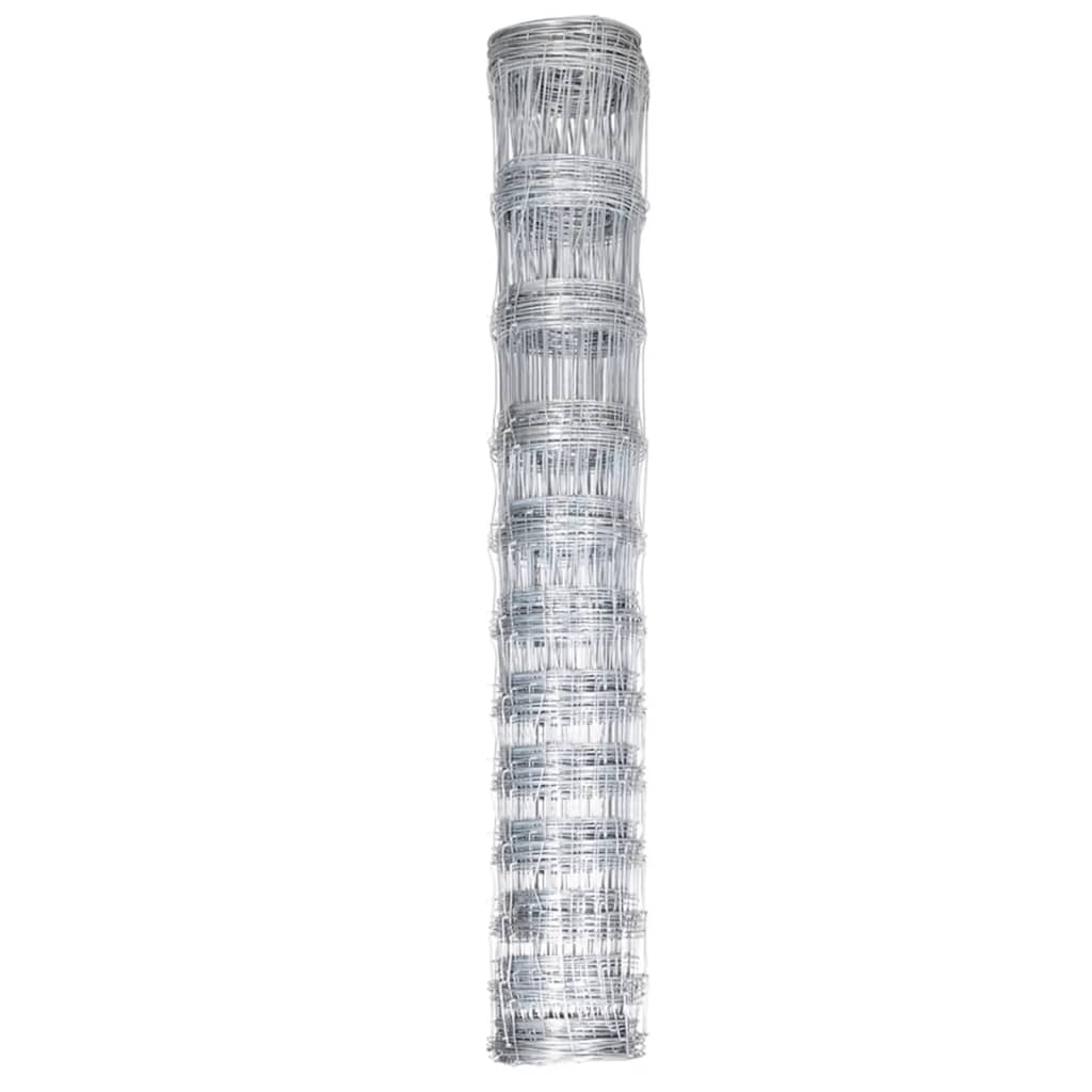 Recinzione da Giardino in Acciaio Zincato 50 m 150 cm Argento