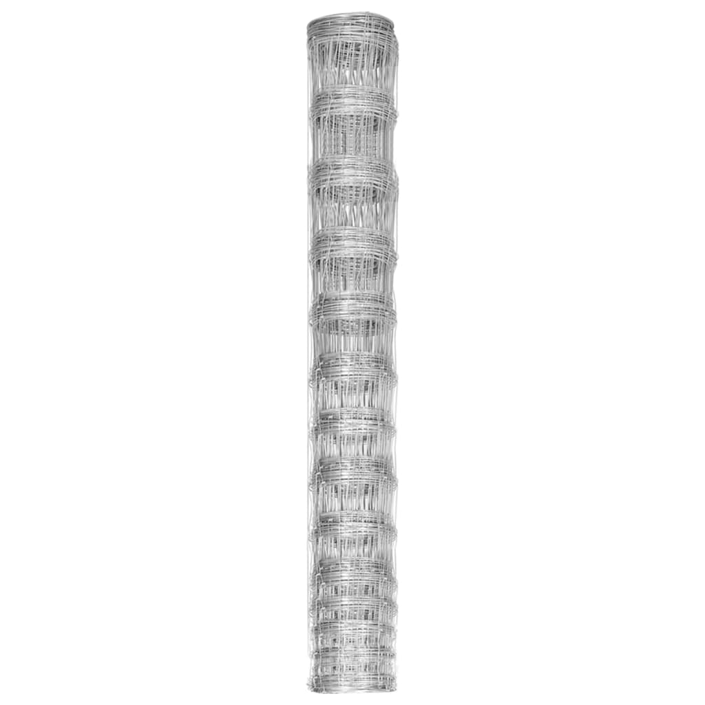 Recinzione da Giardino in Acciaio Zincato 50 m 150 cm Argento
